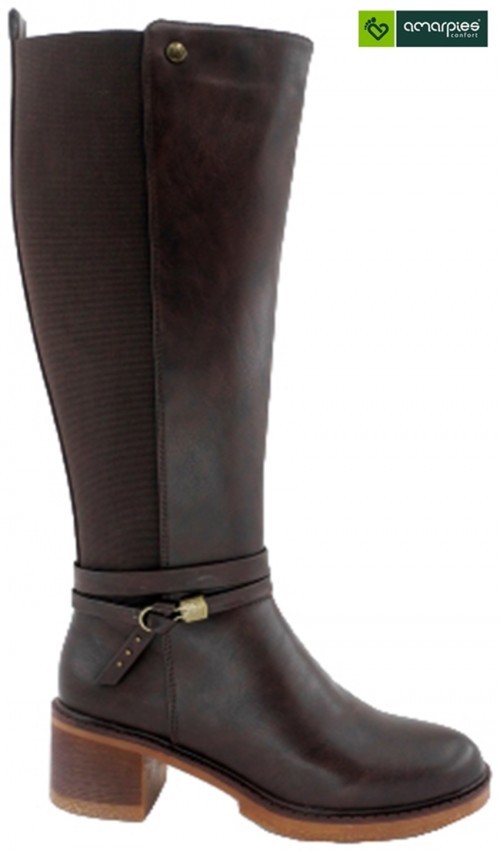 AMARIES. HIGH WOMAN BOOT WITH ELASTIC AND ZIPPER.