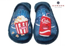Garzon. House Slippers for Men Design "Popcorn and Cola".